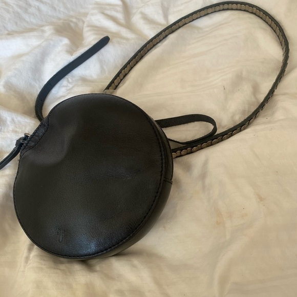 Frye Black Leather Studded Circle Crossbody Bag - Picture 7 of 11